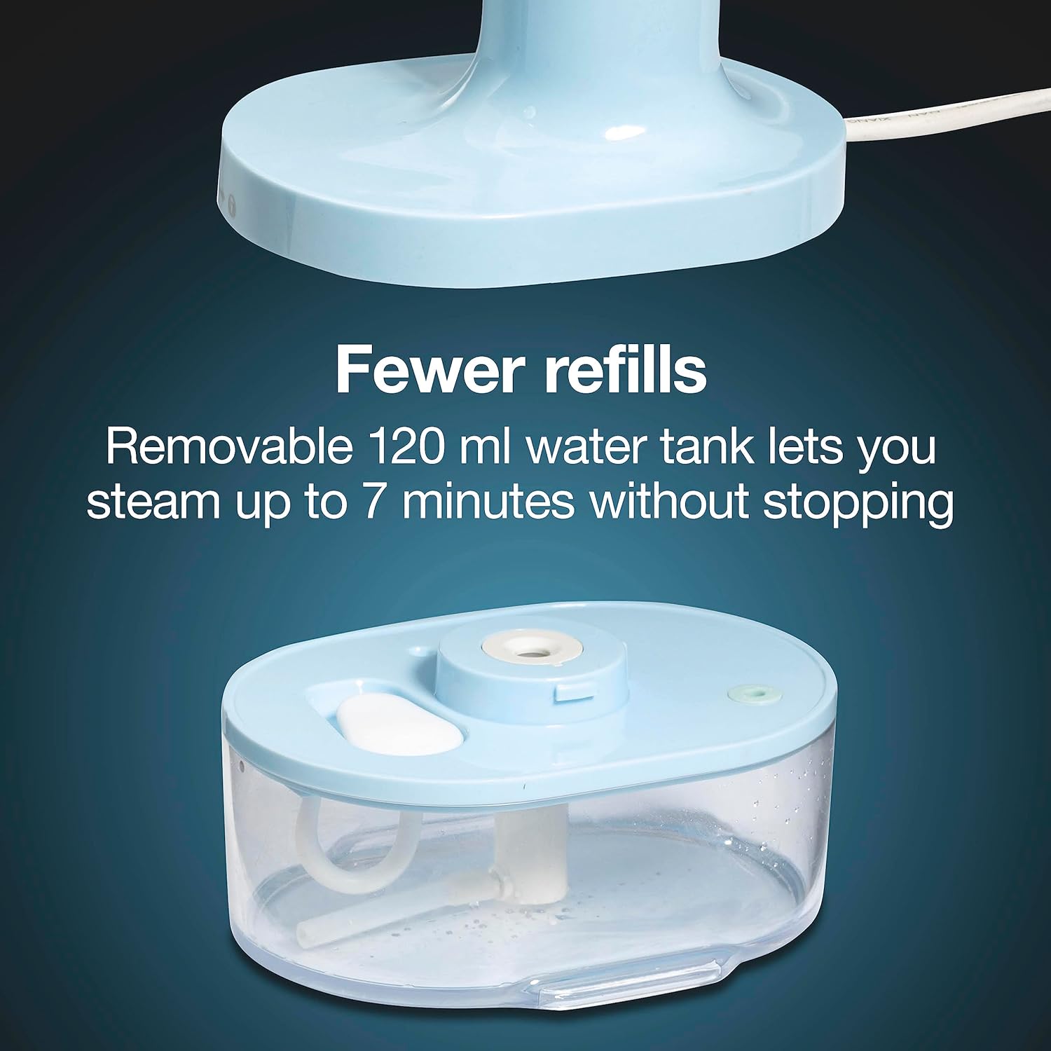 Proctor Silex Travel Iron & Garment Steamer - Portable 1200W, Ready in 45 Seconds, 7-Minute Use, Blue