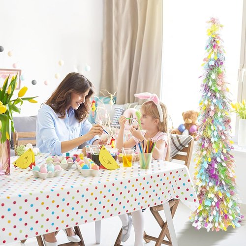 JIALEIXI 5ft Christmas Pencil Tree - Festive Egg Decorations for Home Party & Holiday Decor