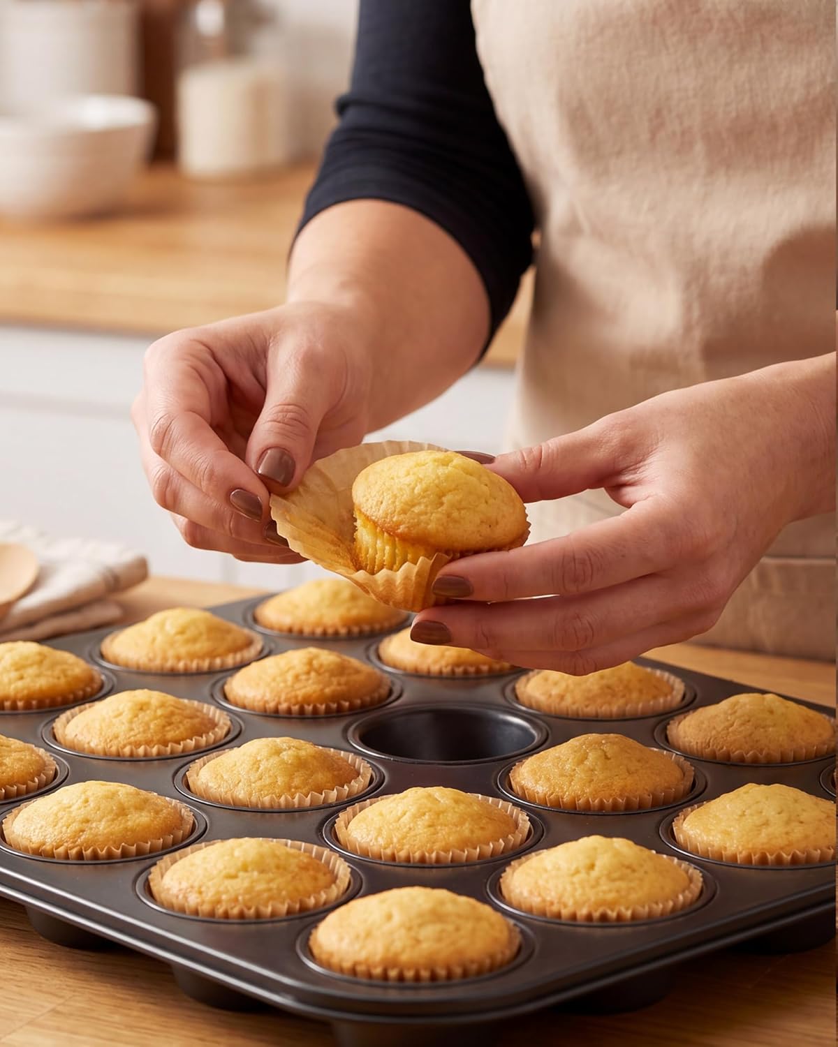 Bake Choice Mini Cupcake Liners - 400 Pcs Non-Stick, Greaseproof Parchment for Muffin Pans