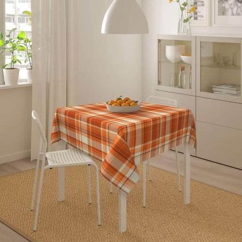 BETGINY Fall Tablecloth 60x60 Inch Square Autumn Thanksgiving Plaid Table Cloth Wrinkle Resistant Rustic Tablecloth for Holiday Kitchen Dining Room Party Indoor Outdoor
