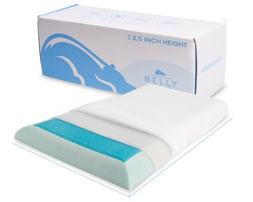 Pillow for Stomach Sleeper – Cooling Gel Memory Foam Cushion with Moisture-Wicking Cover – Cool Gentle Ultra Thin Pillow for Sleeping – Slim Flat Pillows for Sleeping Thin Ultimate Comfort - Extra Gel