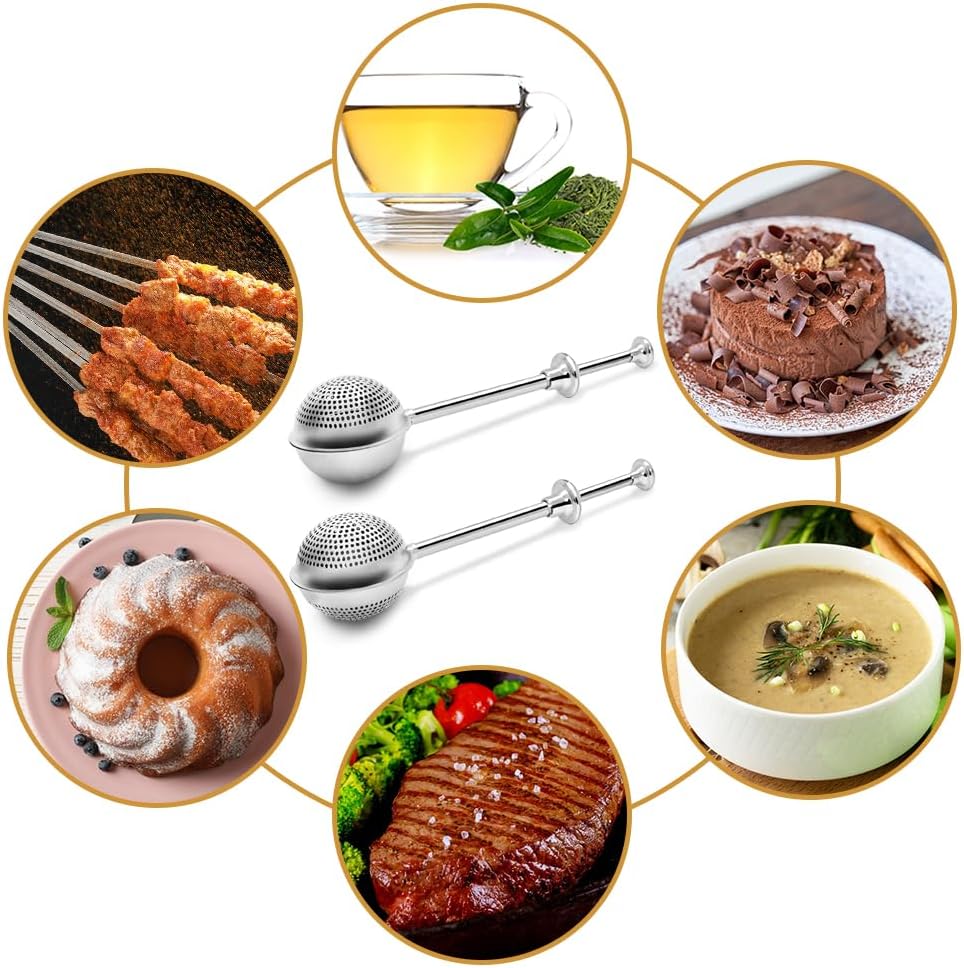 SENHAI 2 PCS Stainless Steel Flour Sifter - Perfect for Baking & Dusting Sugar, Spices, Tea