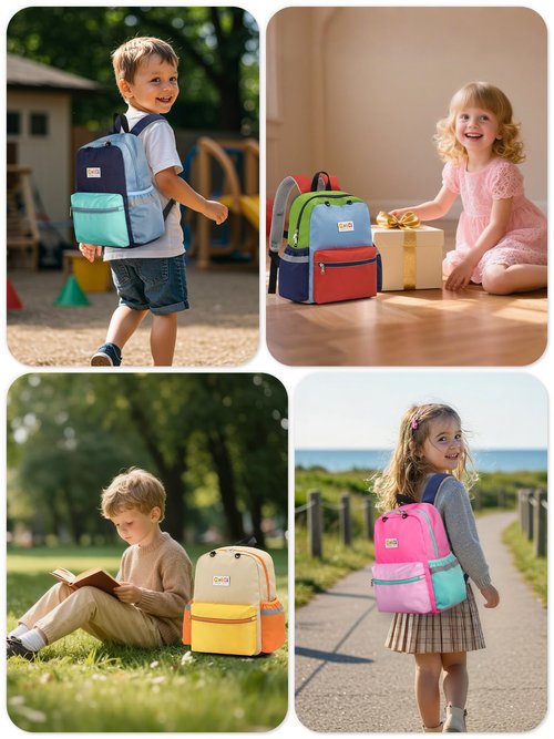 QOECI Toddler Backpack for Boys Girls 2-5, Kids Preschool Backpack, 13inch Little Kids Backpack Daycare School Bookbag for Kindergarten Elementary School Travel,Light Pink