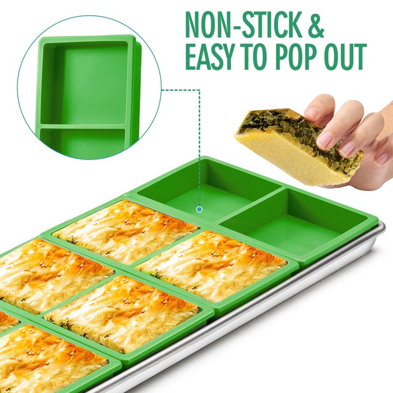 8 pcs Silicone Tray Dividers for Harvest Right Freeze Dryer Medium and Small Trays, Silicone Food Molds for Harvest right freeze dryer accessories, Green silicone food freezer tray