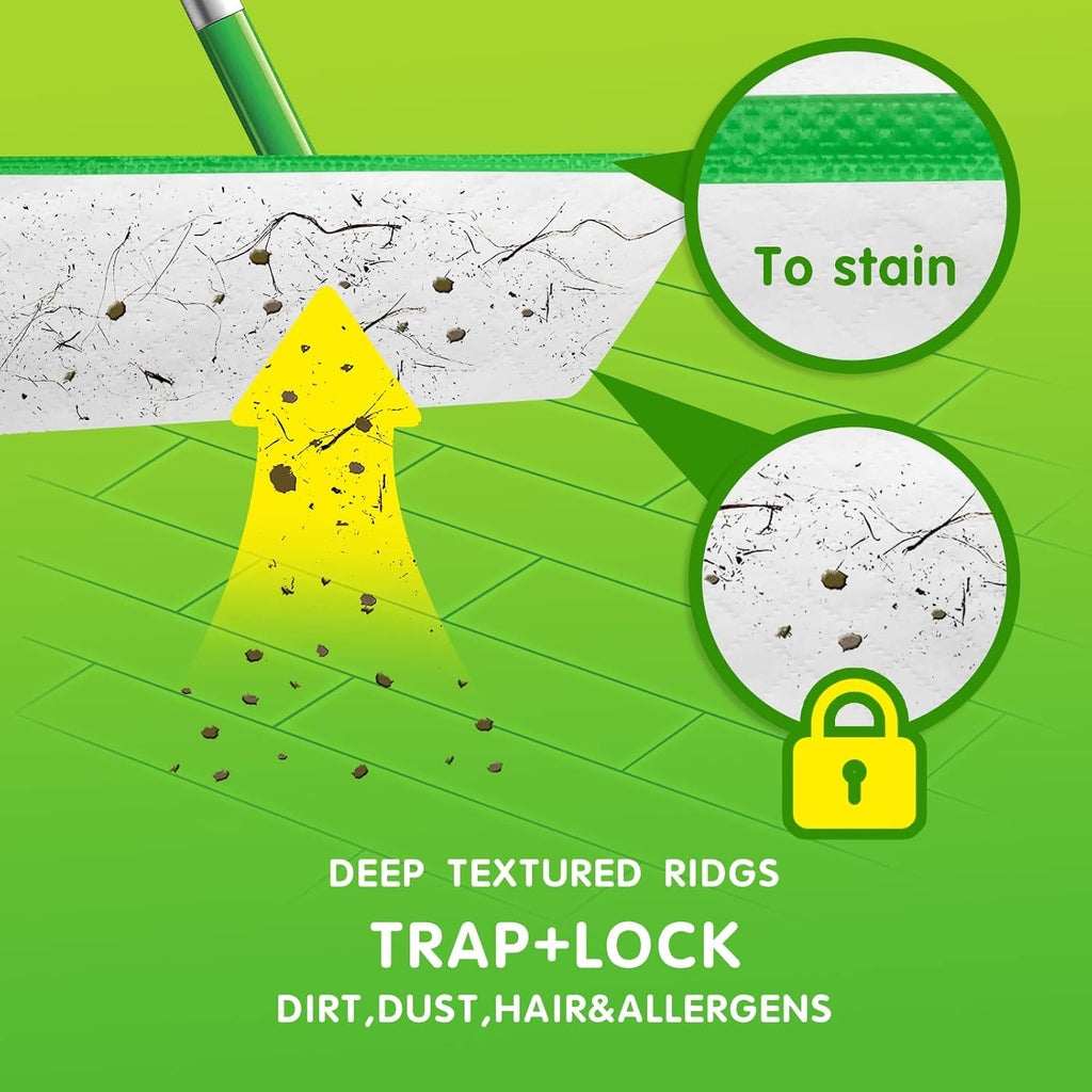 Skiennix Wet Mopping Pad Refills - 30 Count for Swiffer Sweeper | Ultra-Absorbent Cleaning Cloths
