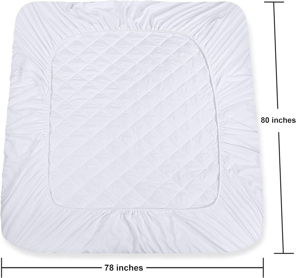 Utopia Bedding Quilted Mattress Pad - King Size Elastic Fitted Protector | Deep Pocket, Machine Washable (White)