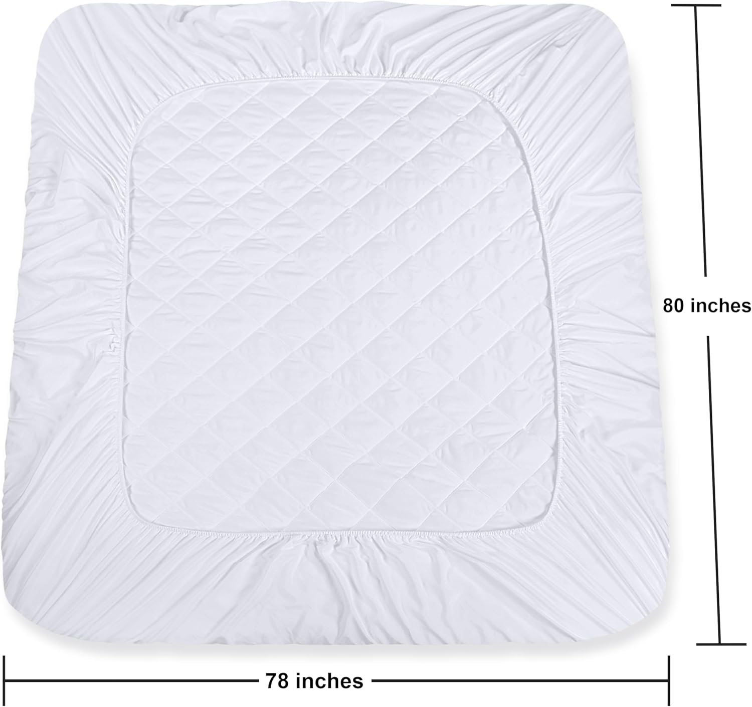Utopia Bedding Quilted Mattress Pad - King Size Elastic Fitted Protector | Deep Pocket, Machine Washable (White)