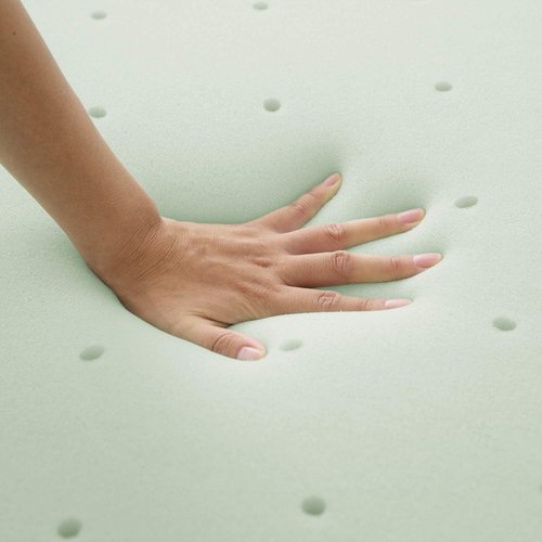 Best Price Mattress 1.5 Inch Ventilated Memory Foam Mattress Topper, Calming Green Tea Infusion, CertiPUR-US Certified, Short Queen