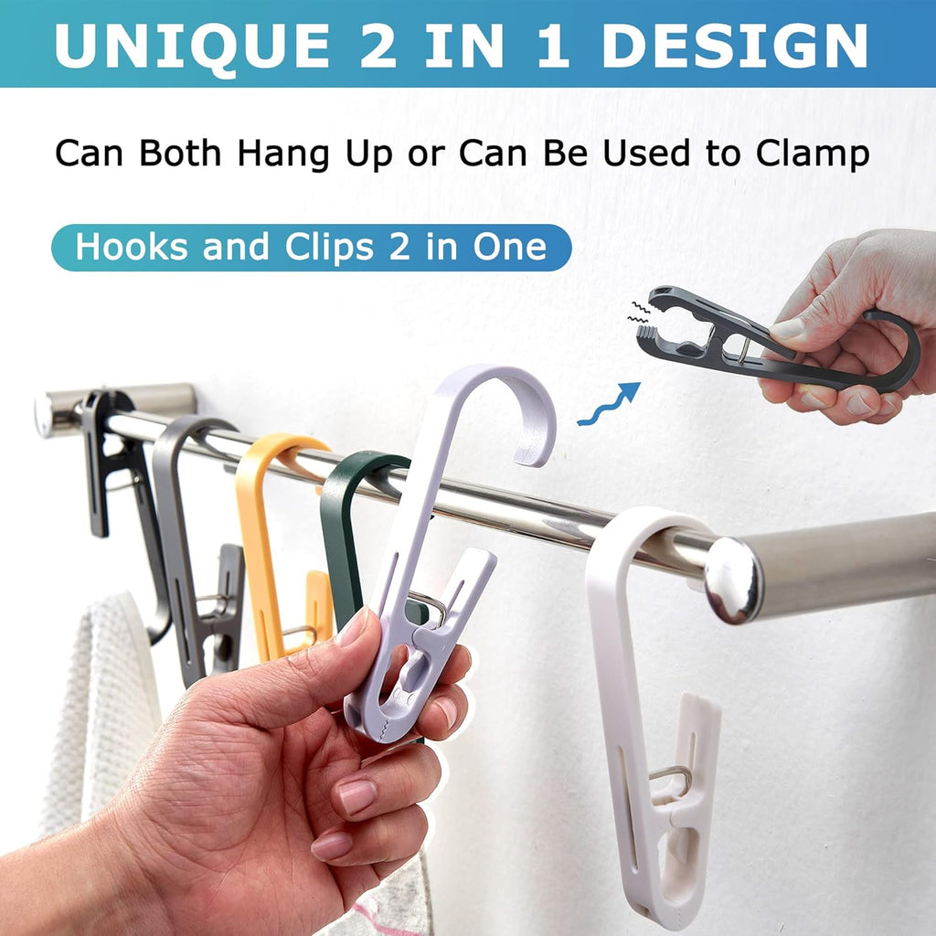 XoYoZo Laundry Hooks - Versatile Clips Hanger Organizer for Socks, Boots, Bras & Towels | 4 Pcs Black
