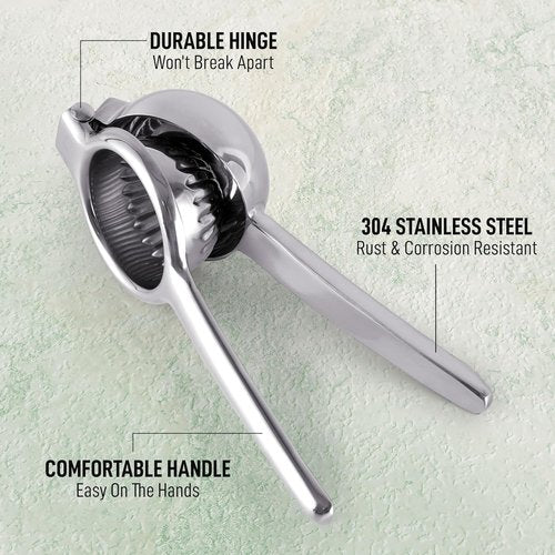 Lemon Squeezer Stainless Steel with Premium Quality Heavy Duty Solid Metal Squeezer Bowl - Large Manual Citrus Press Juicer and Lime Squeezer Stainless Steel - by Zulay Kitchen