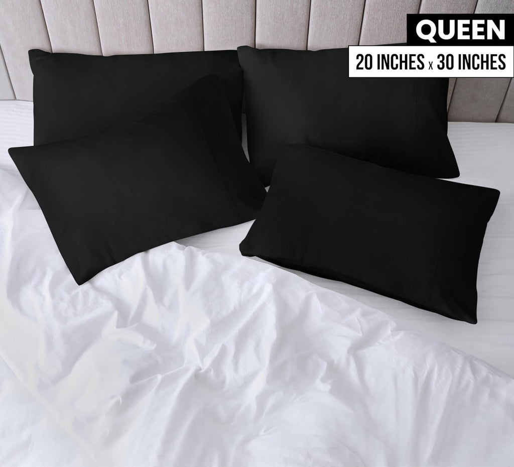 Utopia Bedding Queen Pillow Cases - Soft Brushed Microfiber - 12 Pack, Fade Resistant | 20 x 30 Inches, Black