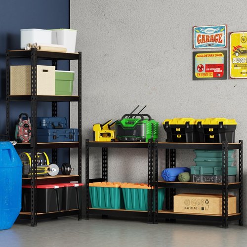 BestOffice Heavy-Duty 5-Tier Storage Shelves - Adjustable MDF Garage Shelving | 11.8" D x 27.6" W x 60" H