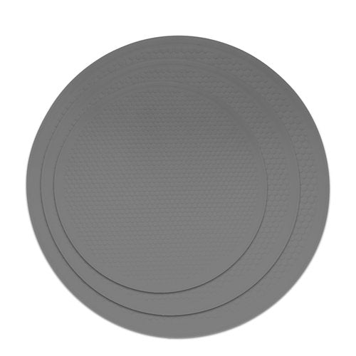 8 10 12 Inch Microwave mat, Trivet, Multi-Purpose Hot Pad,Pot Holder,Baking,Drying, Silicone mats for Microwave,Dishwasher Safe - Splatter Guard, Set of 3,Grey,Blue