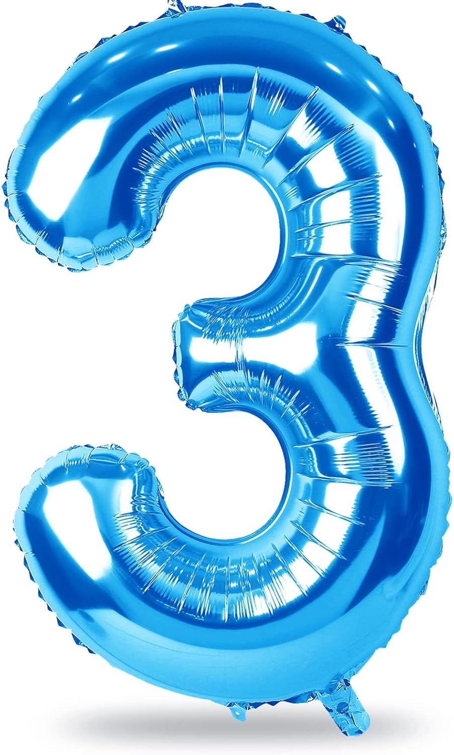 Skiennix Large Blue Foil Number 3 Balloon - 40 Inch Helium Balloon for Birthday & Graduation Celebrations