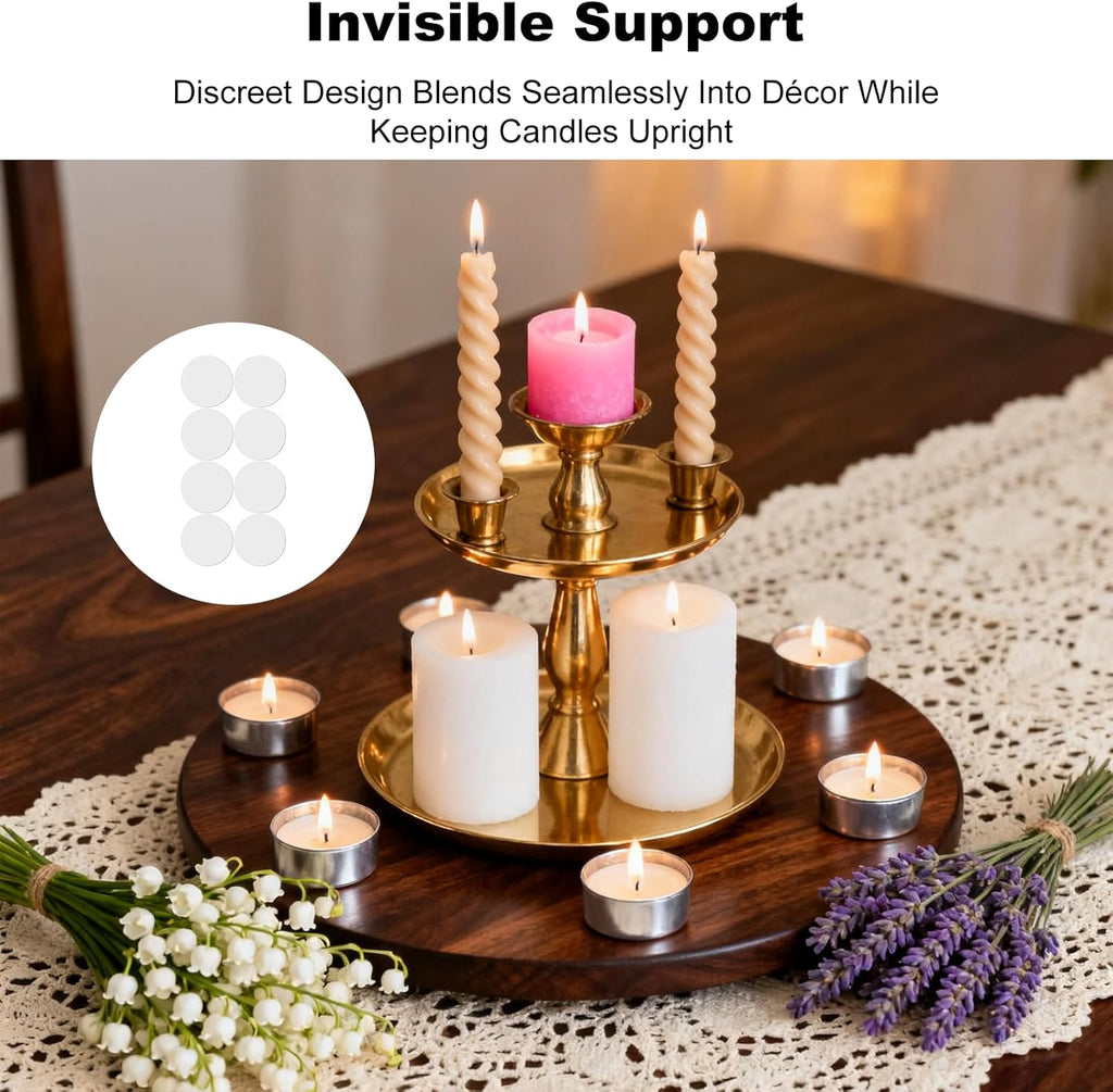 Skiennix 32Pcs Candle Adhesive Grippers - Sticky Dots for Taper Candles & Holders | Perfect for Holiday Decor