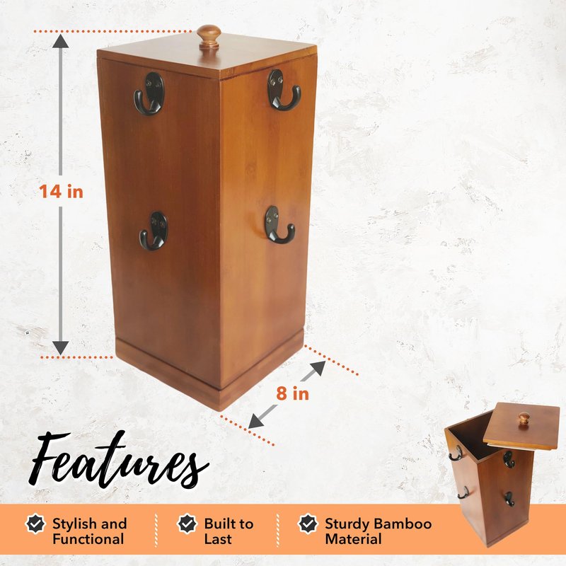 Autumn Alley Mug Holder - Coffee Mug Tree - Bamboo Rotating Mug Holder with Coffee Pod Storage - 8 Mug Tree for Counter Large Mugs, Spinning Counter Mug Rack - Coffee Mug & Cup Holder Tree for Counter