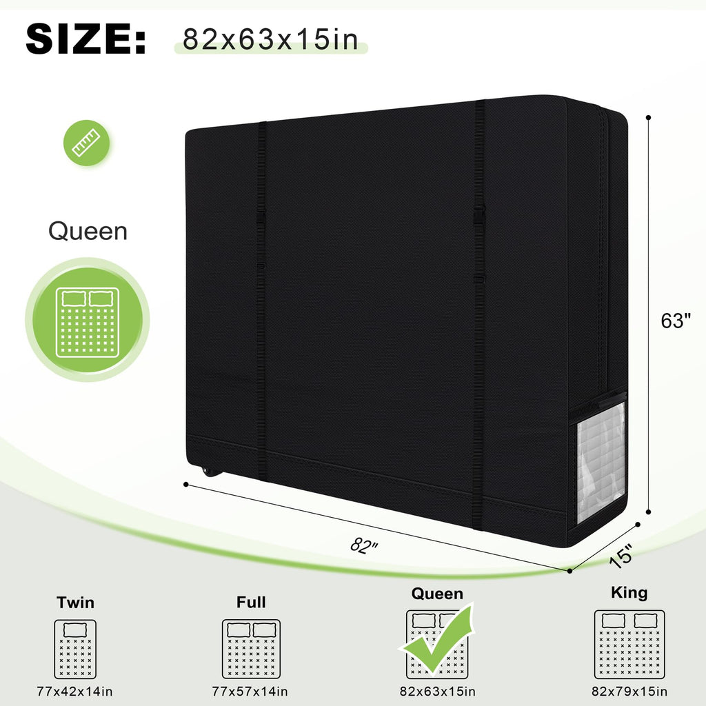 Cuddly Nest Rolling Mattress Storage Bag with Wheel- Reusable Heavy Duty Mattress Cover for Moving and Storage (Queen&Wheel)