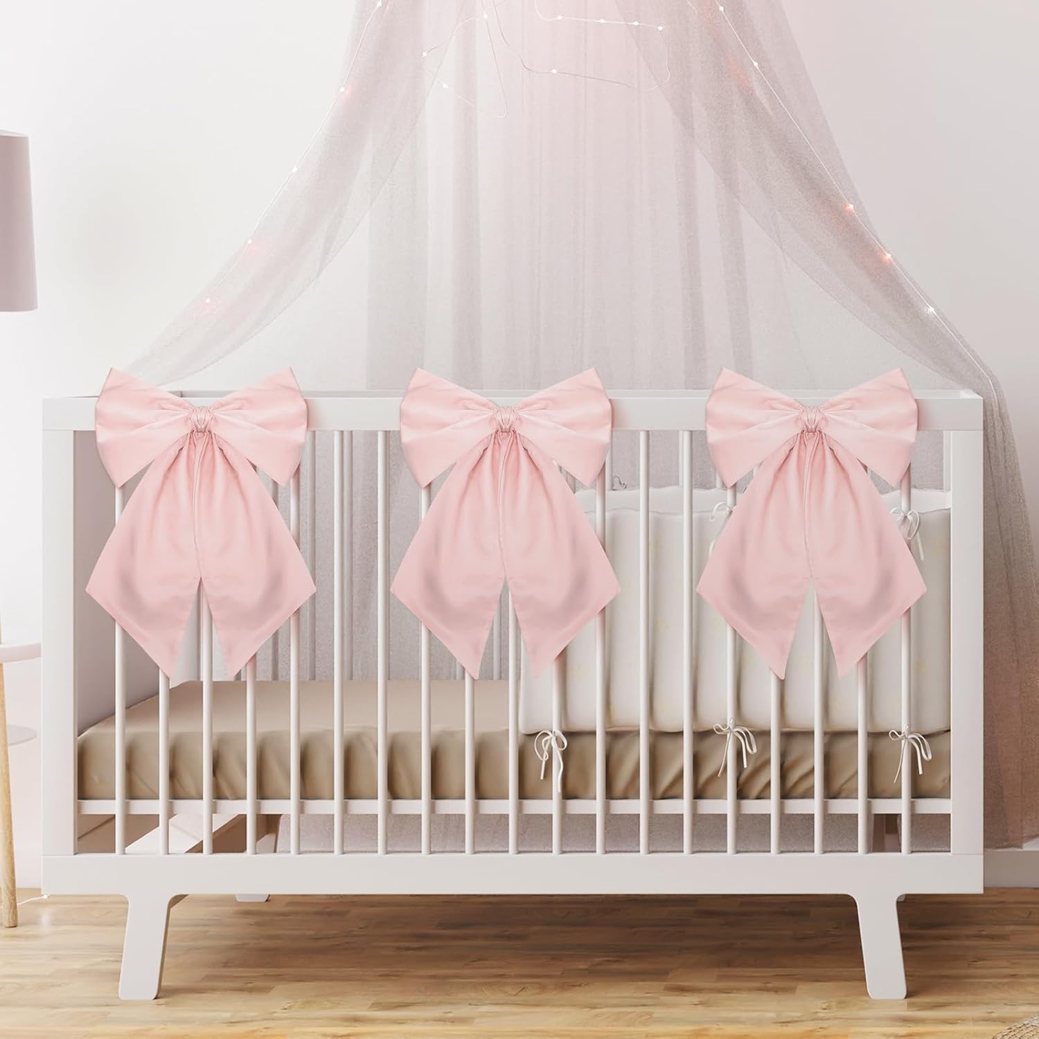 Skiennix Large Pink Bows - 3 Pack Decorative 11 x 23 Inches for Bachelorette & Bridal Showers