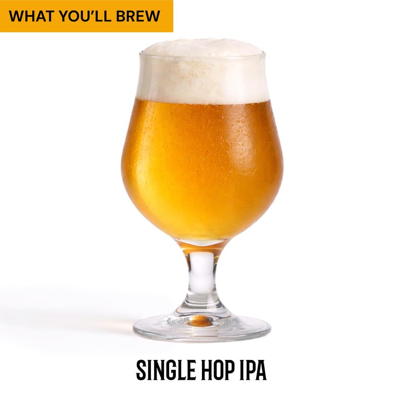 Craft A Brew - Single Hop IPA (Cascade) - Beer Making Kit - Make Your Own Craft Beer - Complete Equipment and Supplies - Starter Home Brewing Kit - 1 Gallon