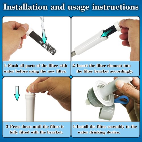Molgoc Water Replacement Filter for Bottle,Compatible with Brita BB06,fit Brita Hard sided,Sport and Stainless Steel Bottle 10PCS. (Without Bite Valve)