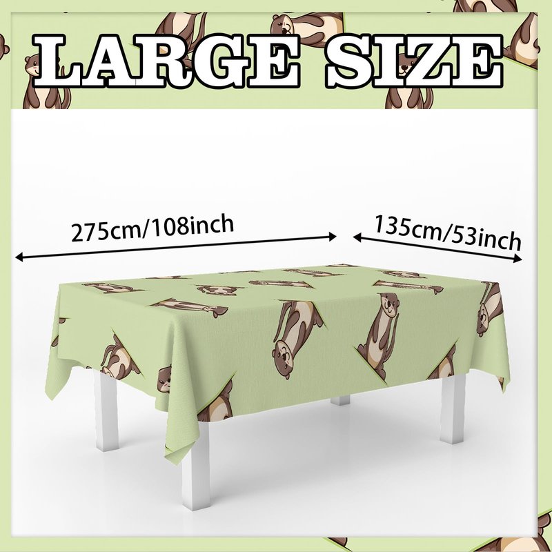 GZBJMYGS Otter Tablecloths Cute Animal Brown Otters Table Cover for Kids Birthday Party Otter Theme Table Cloth Outdoor Indoor Decoration Supplies 53" x 108"