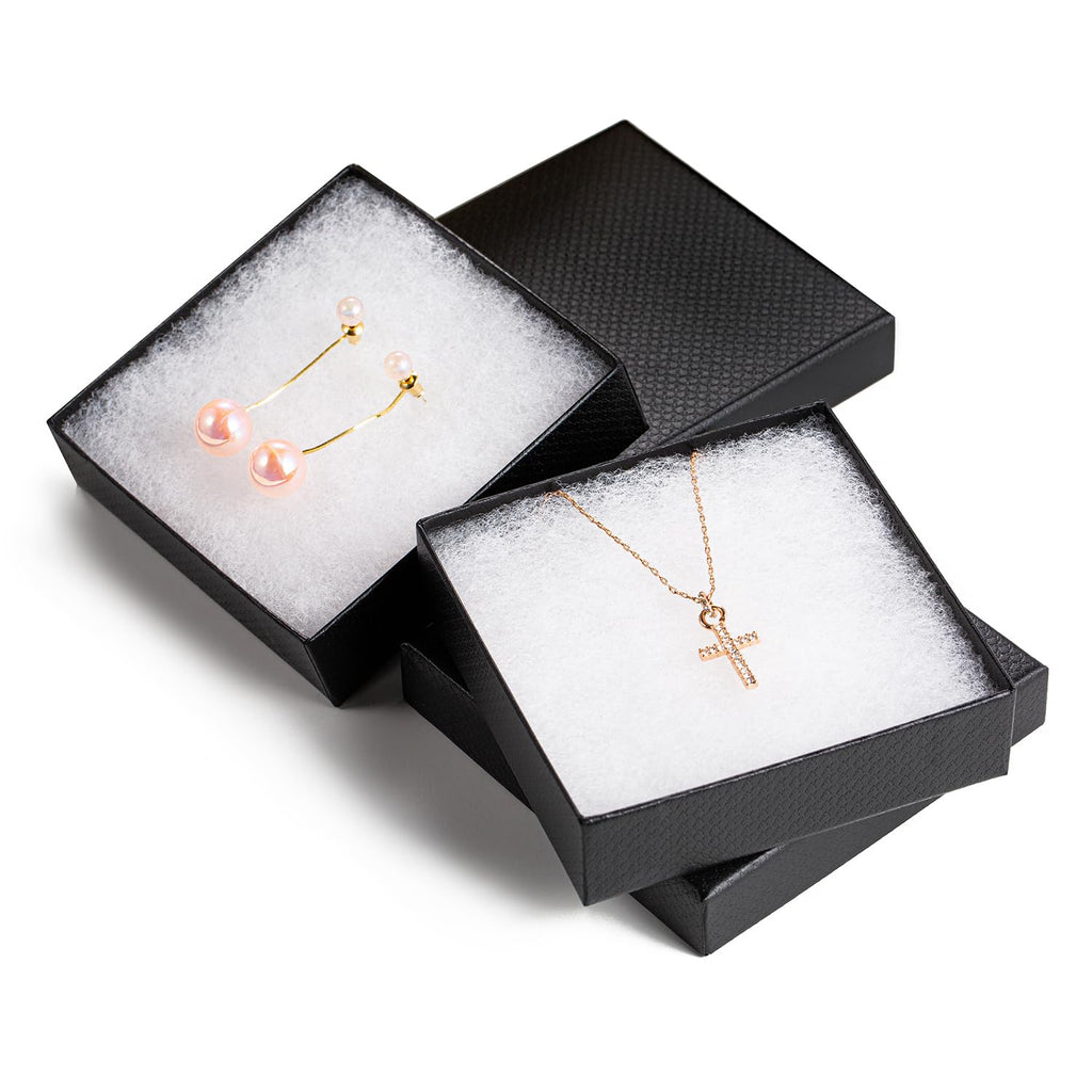 GEFTOL Jewelry Gift Boxes 96 Pack 3.5x3.5x1 Inch Cardboard Jewelry Boxes,Small Gift Boxes for Jewelry Earrings Necklaces Handmade Bangles Bracelets(Black)