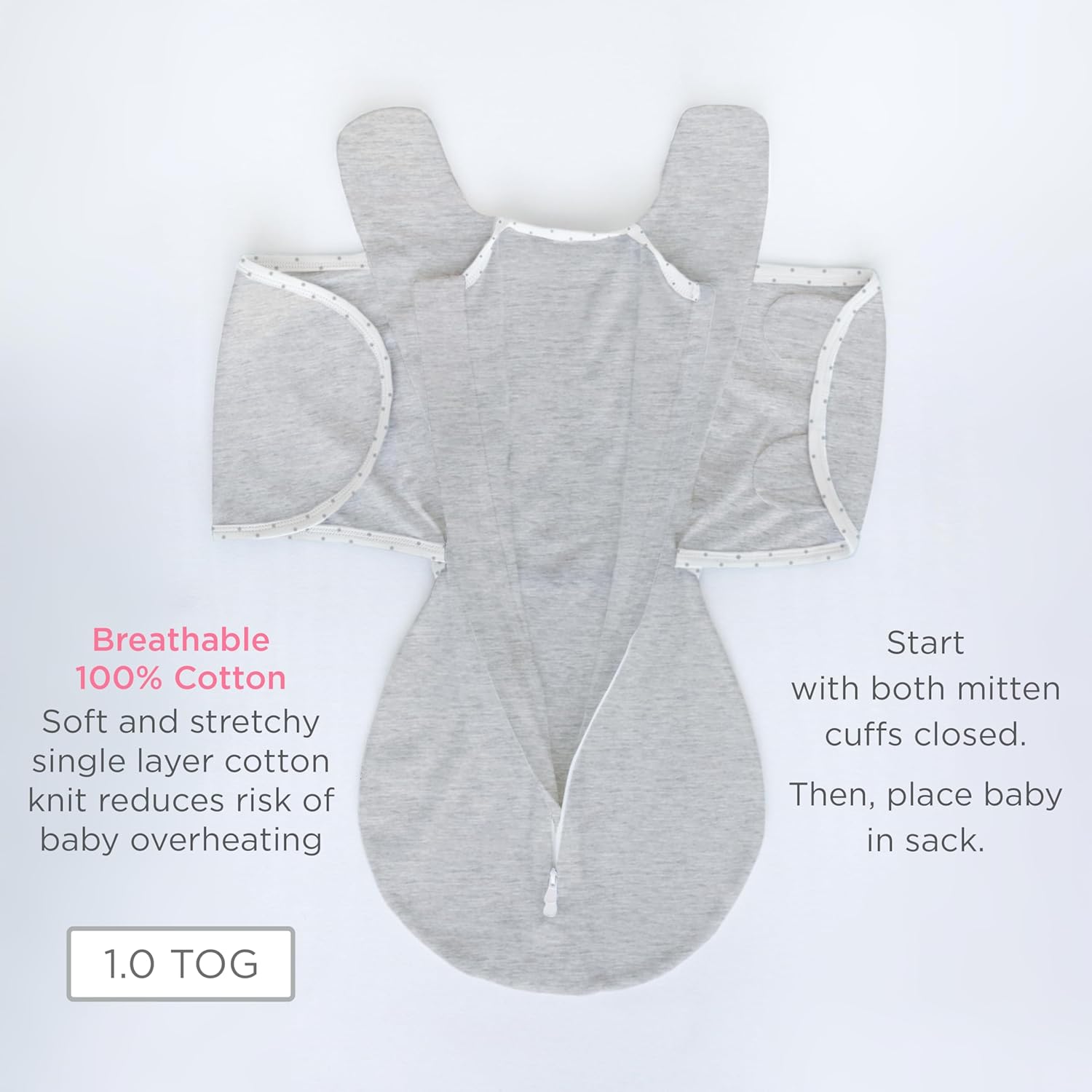SwaddleDesigns 6-Way Omni Swaddle Sack - Arms Up Design for Newborns | Calms Startle Reflex, Heathered Jadeite, Small (0-3 Mo, 6-12 lbs)