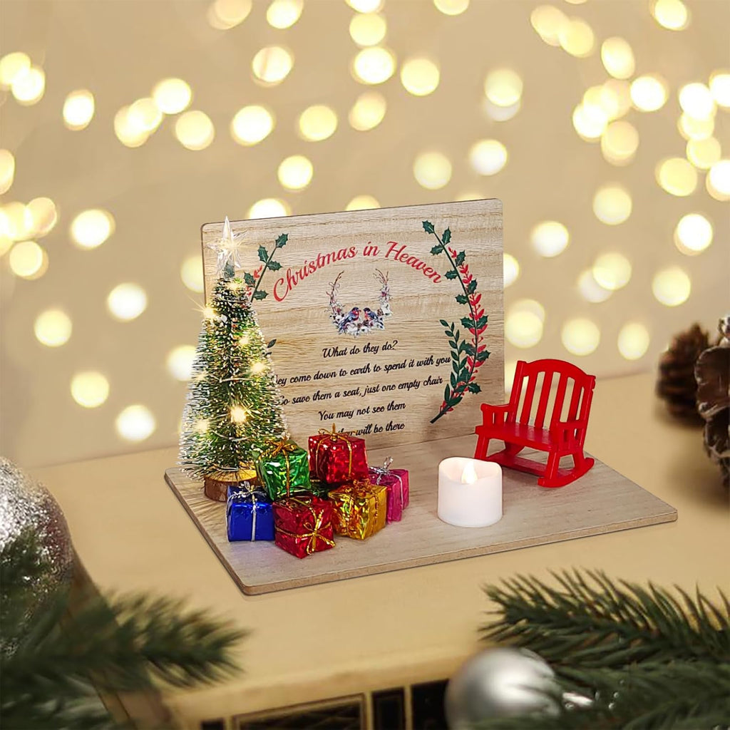 Regine Switzerland Christmas Memorial Chair Ornament - Rocking Chair Candle Holder Gift for Loved Ones