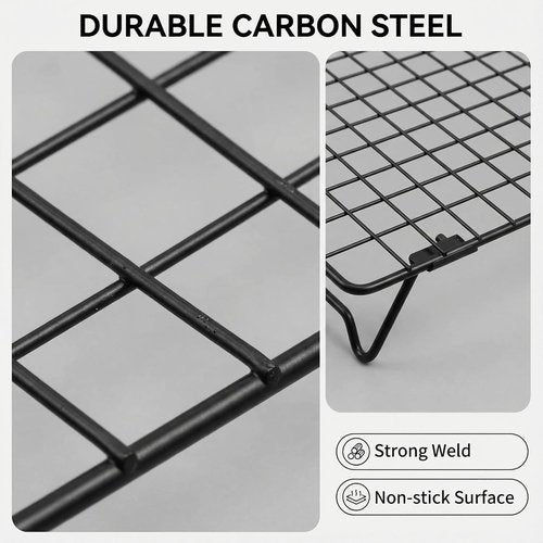 Cooling Racks | Skiennix 13.4x9.4 Inch 2-Pack - Durable Carbon Steel, Stackable Design for Baking & Roasting