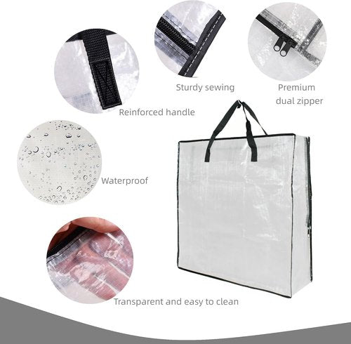 Clear Storage Bags by [Brand Name] - 3 Pack Zippered Wreath Organizers for Halloween & Christmas