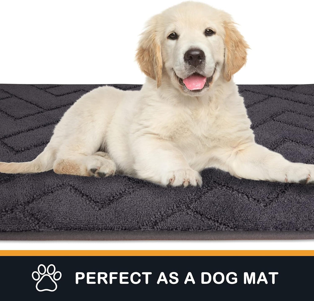 PURRUGS Dirt Trapping Door Mat - Non-Slip, Machine Washable Entry Rug | 20" x 31.5", Grey for Muddy Shoes & Paws