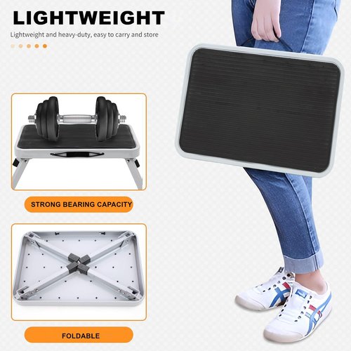 MIDOGAT Folding Step Stool Metal Step Stool with Non-Slip Mat RV One Foot Stool for Bedroom Kitchen Bathroom
