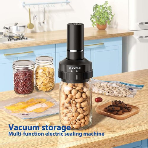 Electric Mason Jar Vacuum Sealer Kit, Handheld Automatic Machine for Canning, Foodsaver, Vacuum Bags