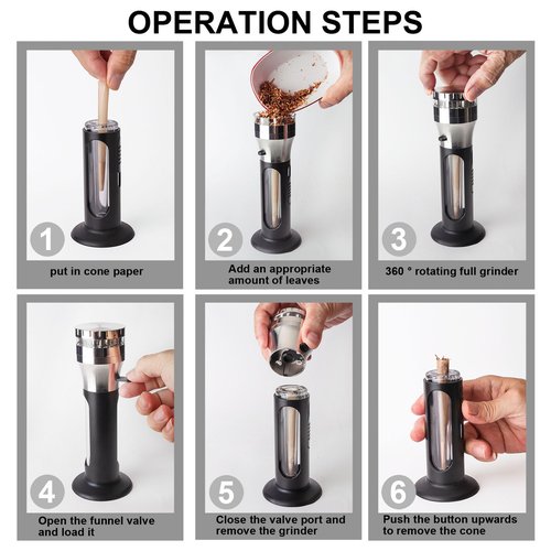 Free Boy 2-In-1 Herb Grinder Cone Loader Grinder Roller,Portable Grinder and Cone Filler,All-In-One Rolling Machine for King Size,Kitchen Use