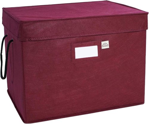 612 Vermont Christmas Ornament Storage Box - Adjustable Acid-Free Dividers, 3 Removable Trays | 17" x 13" x 13", Holds 36-4" Ornaments