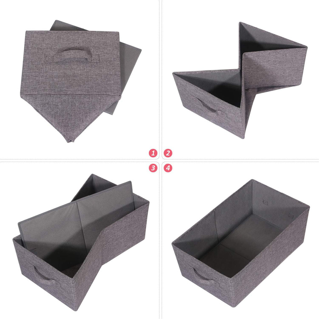 TENABORT Closet Organizer Bins - Set of 3 Fabric Storage Baskets with Handles for Home & Office