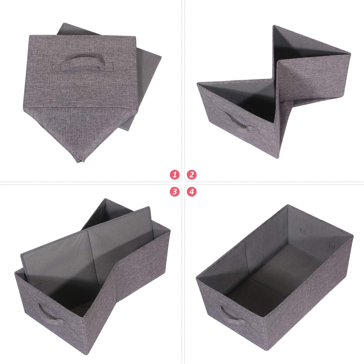 TENABORT Closet Organizer Bins - Set of 3 Fabric Storage Baskets with Handles for Home & Office