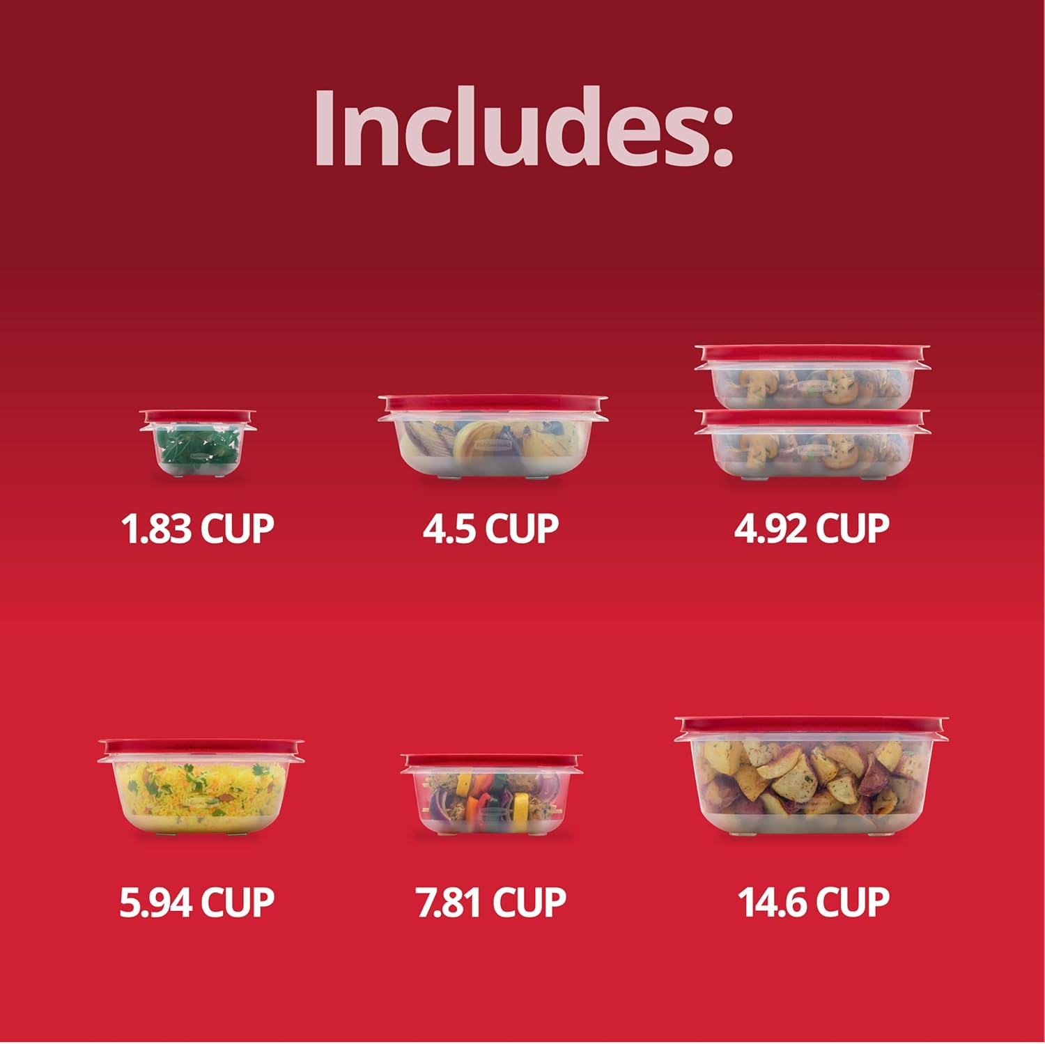 Rubbermaid EasyStore Food Storage Containers - 14-Piece Set with Lids for Organized Kitchen