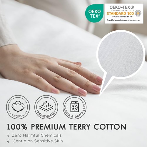 Queen Size Mattress Encasement Deep Pocket, Dustmite Protector, Cover 15-18 Inch, 3M Scotchgard