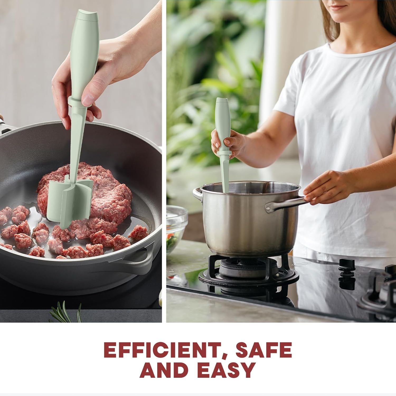 Skiennix Meat Chopper - Premium Heat Resistant Hamburger Grinder for Ground Beef | Green Color