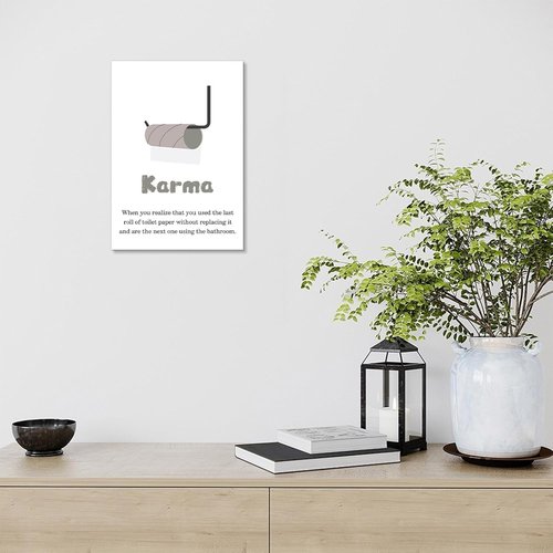 Jumong Bathroom Wall Art - Stylish Toilet Rules Canvas Sign | Framed Home Decor (12x18 Inches)