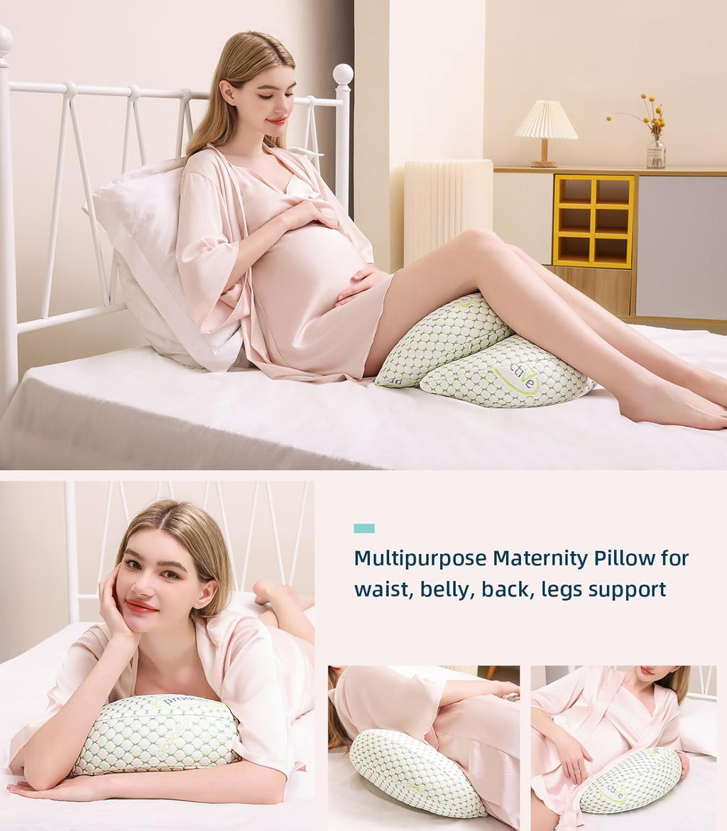 Oternal Pregnancy Pillow - Comfortable Maternity Support for Side Sleepers | Adjustable Cover, Back & Belly Relief