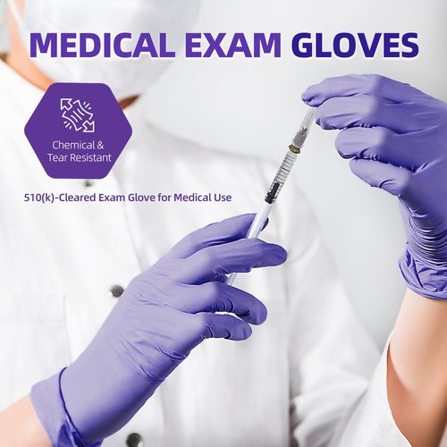 Jointown Nitrile Exam Gloves, Medical Ice Blue Gloves Disposable Latex Free Powder-Free For Exam, Food Prep Cleaning, Large Case of 1000, L