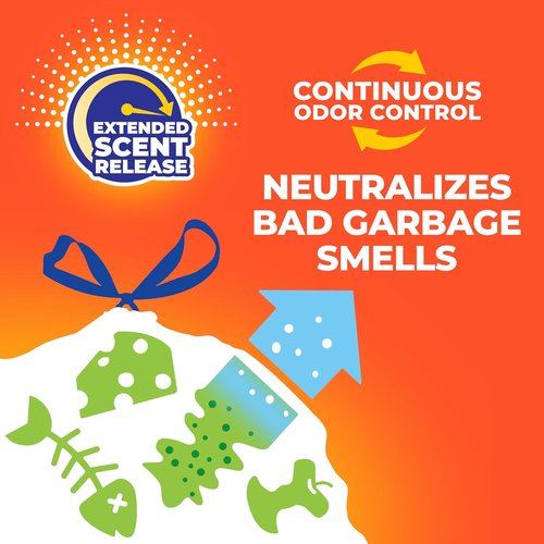 Hefty Ultra Strong 13 Gallon Trash Bags - Leak & Puncture Resistant | Continuous Odor Control, 80 Count, Lemon Scented