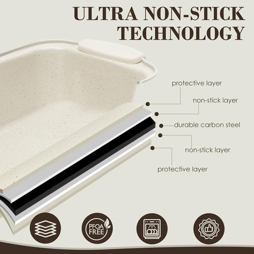 AIVIKI Nonstick Baking Pans Set - 22-Piece Stackable Bakeware with Silicone Handles & Versatile Cookware