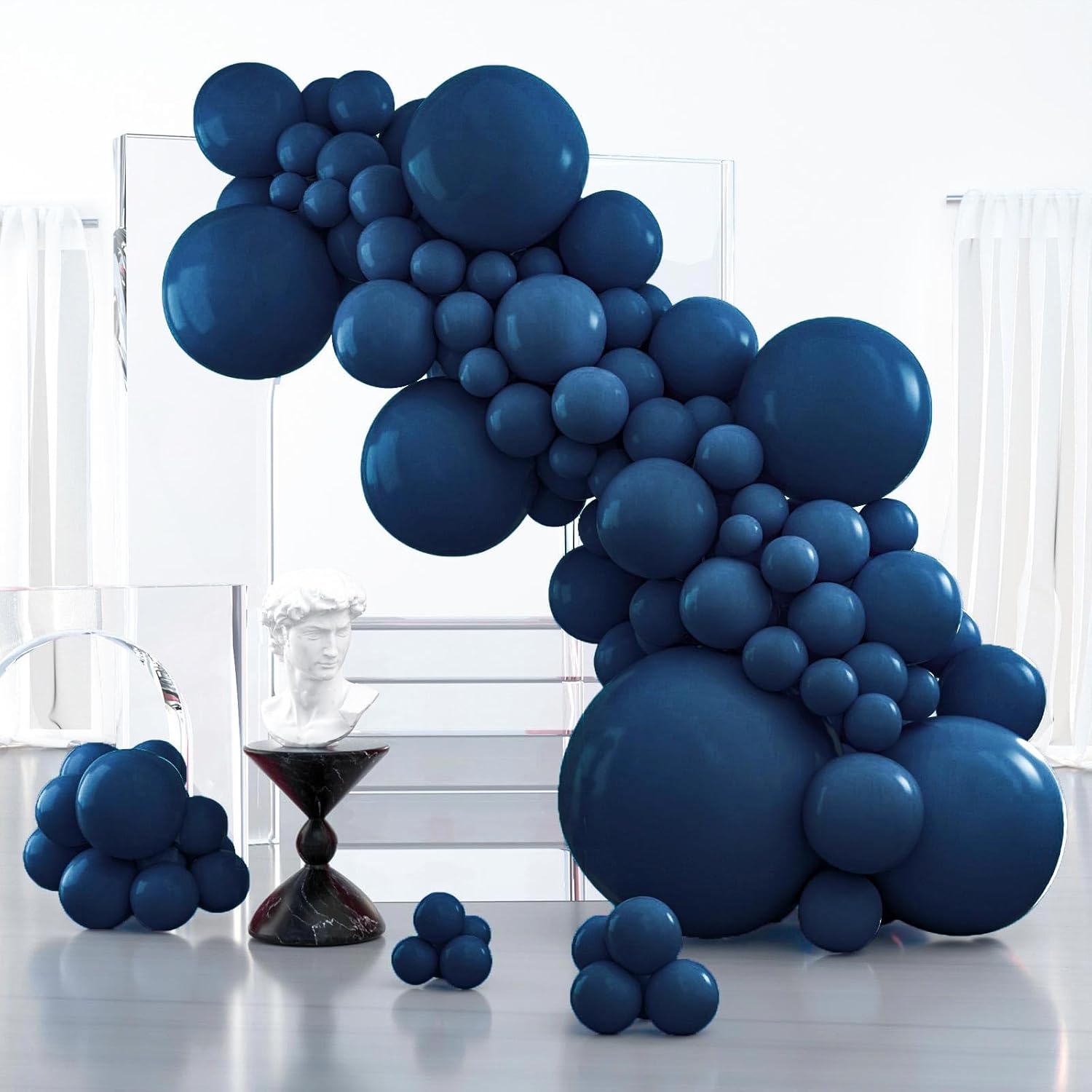 PartyWoo Navy Blue Balloon Arch Kit - 127-Piece Set with Various Sizes for Graduation, Weddings & Birthdays