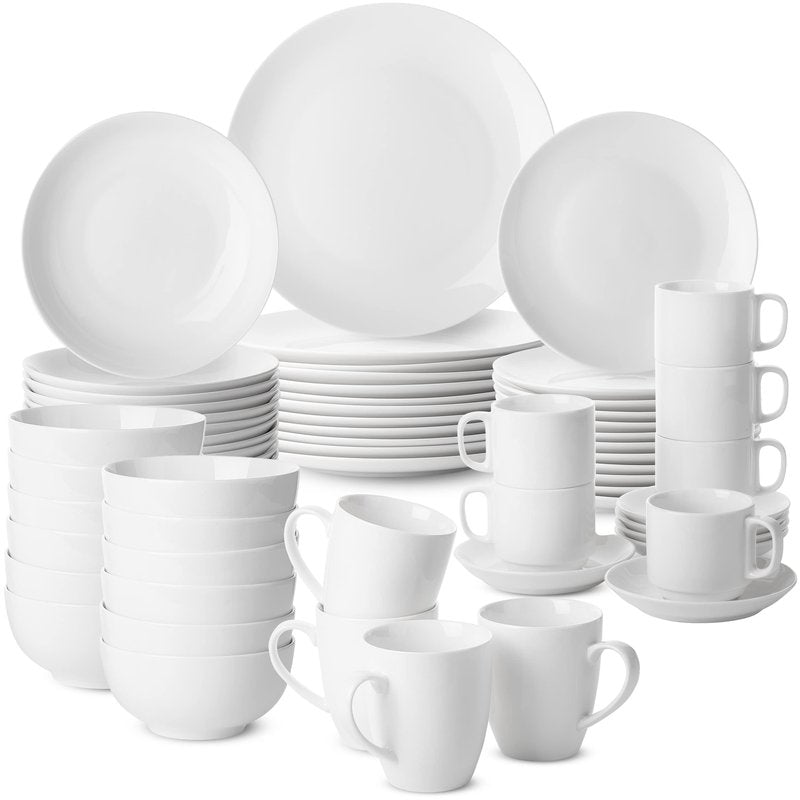 BTaT- White Dinner Plates, 10.5 inch, Set of 12, Restaurant Dishes, White Porcelain Dinner Plates