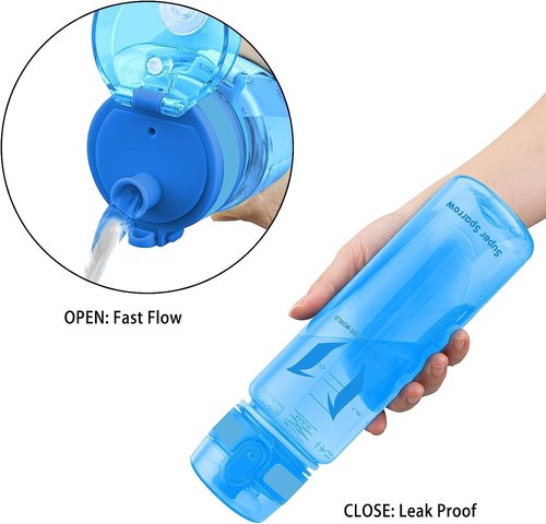 Super Sparrow Water Bottle - 32 oz - BPA & Toxic Free Tritan Water Bottles - One Touch Opening - Leak-proof Plastic Bottle - Kids Water Bottle for Office, Gym, Outdoor, Sports