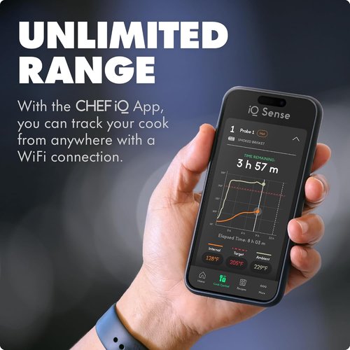 CHEF iQ Sense | Smart Wireless Meat Thermometer | Ultra-Thin Probe with WiFi | 1000°F Heat Safe | Perfect for BBQ, Grill, Oven & Smoker