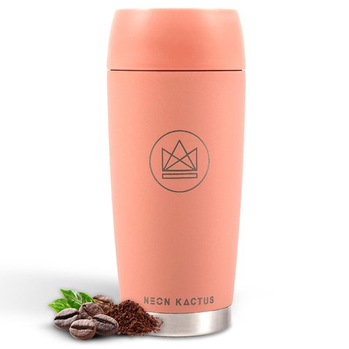 Neon Kactus 360° Travel Mug - Leakproof Insulated Coffee Mugs for Hot & Cold Drinks - Thermal Reusable Travel Cups, Fits Car Cup Holders 600ml/20oz (Pink Flamingo)
